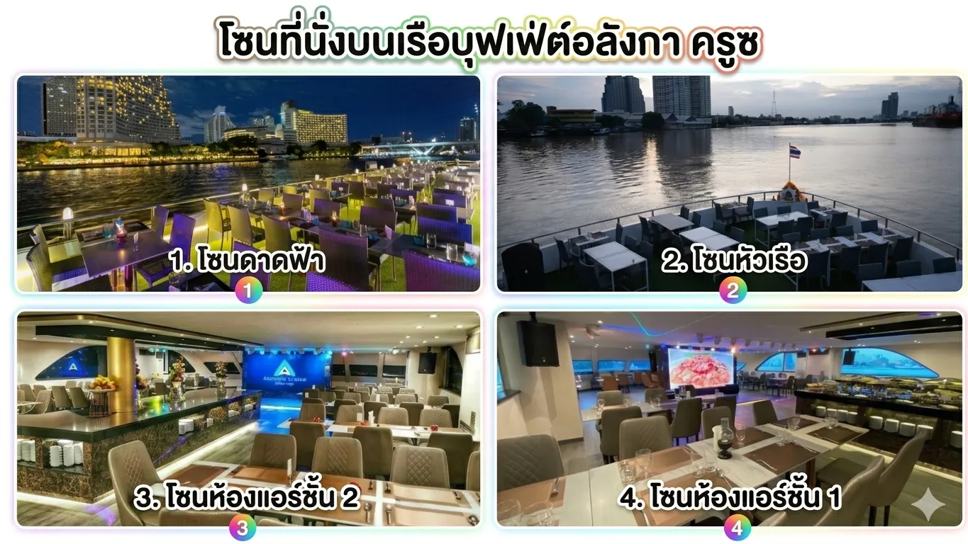 โซนที่นั่งบนเรือดินเนอร์อลังกา ครูซ 10.4.26